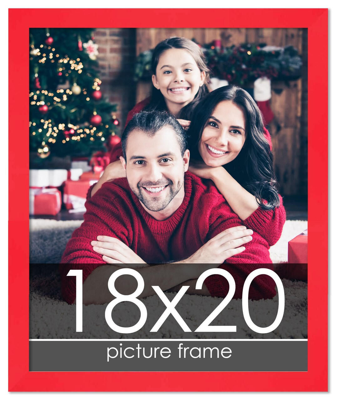 18x20 Classic Modern Red Picture Frame - UV Acrylic, Foam Board Backing, Hanging Hardware